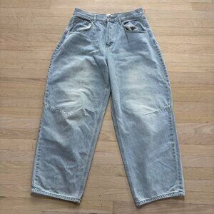 Fashion Nova Baggy Wide Leg Jeans Light Wash Size 15 Low Rise